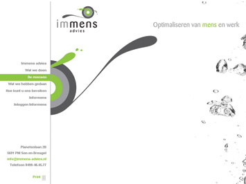 Immens Advies website